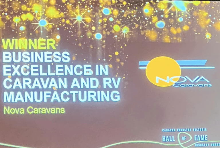 Nova Caravans is the Winner of Business Excellence in Caravan and RV Manufacturing Award!