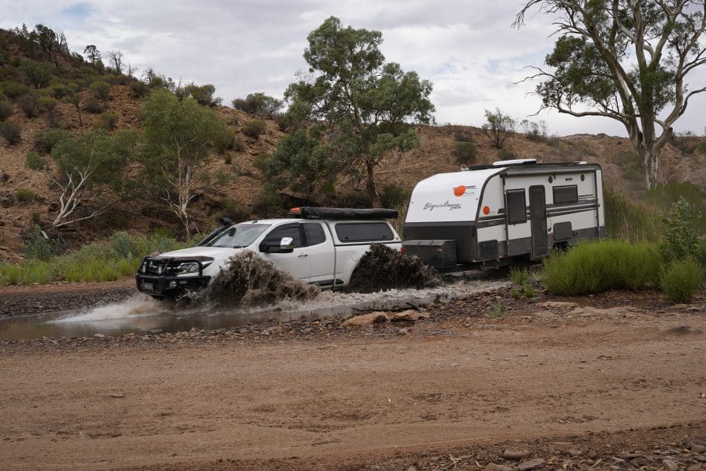 Driving Nova Bravo through water off-grid capability